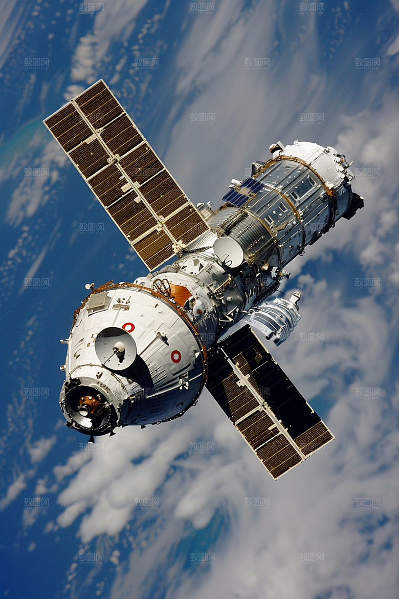 卫星空间站星辰大海地球摄影图