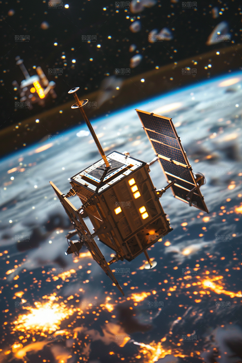 卫星空间站星球宇航摄影图