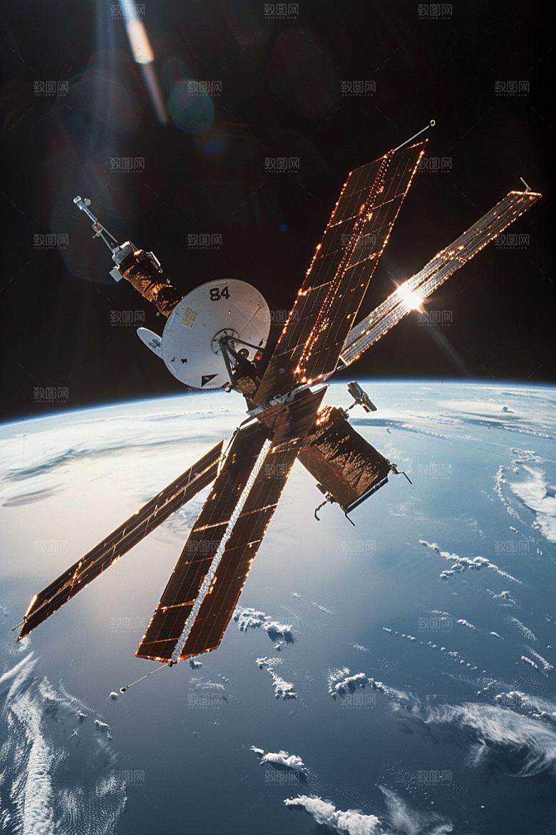 卫星空间站科技太空摄影图