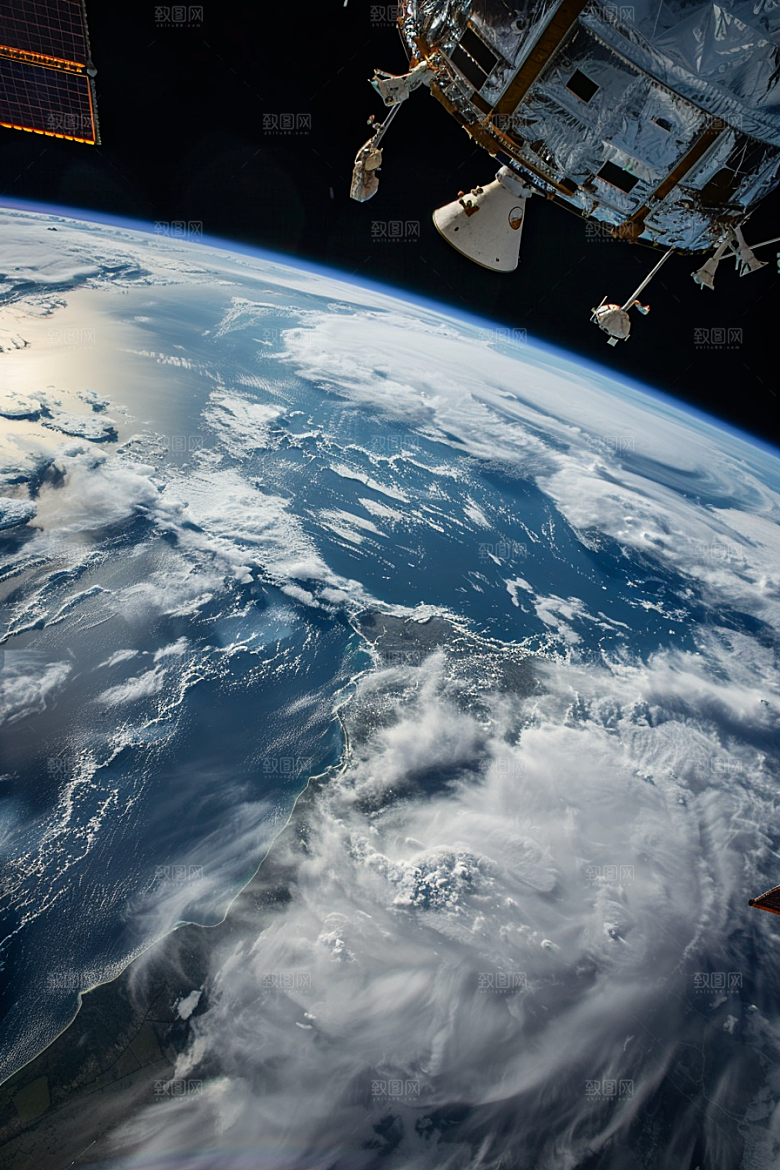 卫星空间站地球未来摄影图