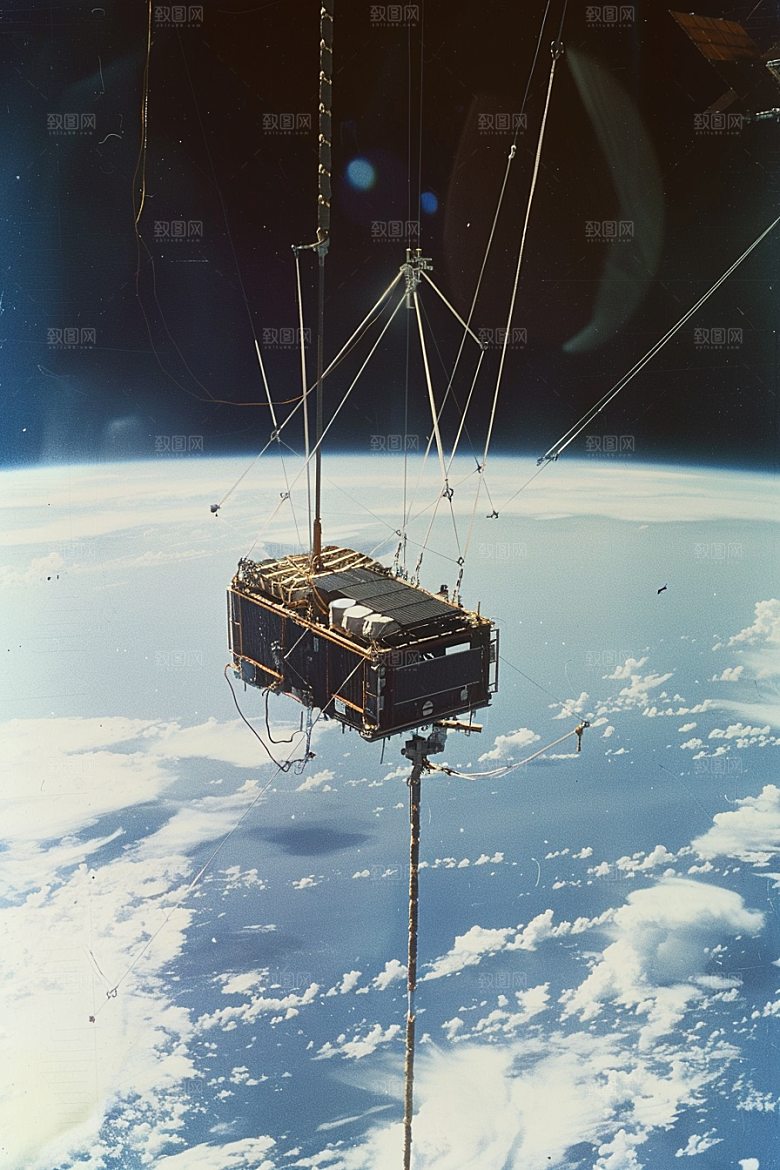卫星空间站宇航航天日摄影图