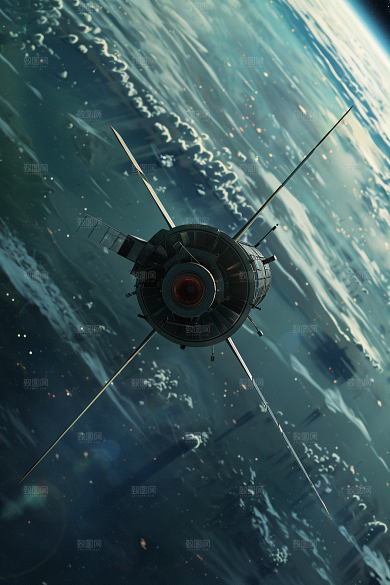 卫星空间站宇宙宇航摄影图