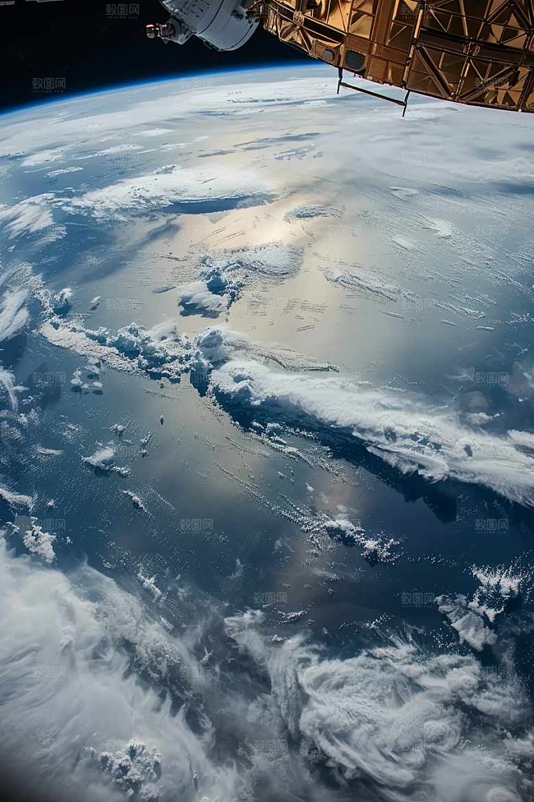 卫星空间站宇宙星空摄影图