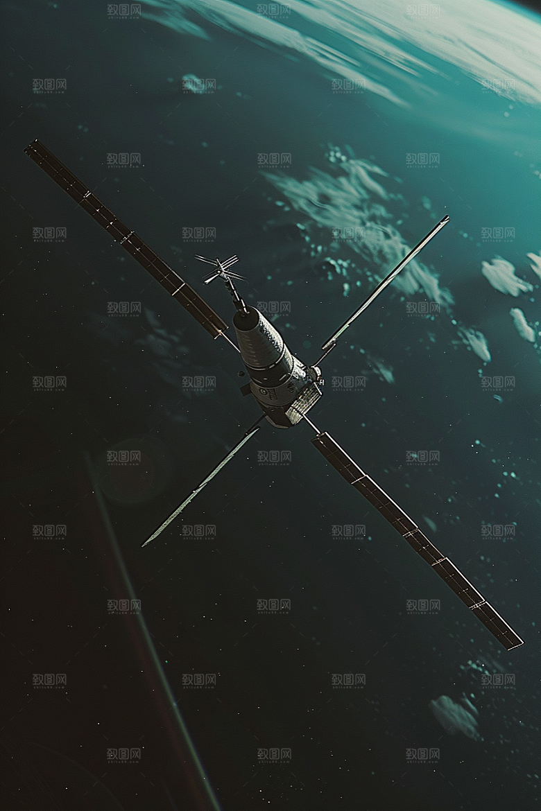卫星空间站科技星辰大海摄影图