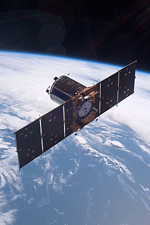 卫星空间站未来航天日摄影图