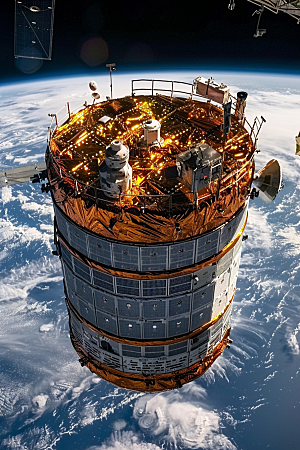 卫星空间站微信开屏未来摄影图