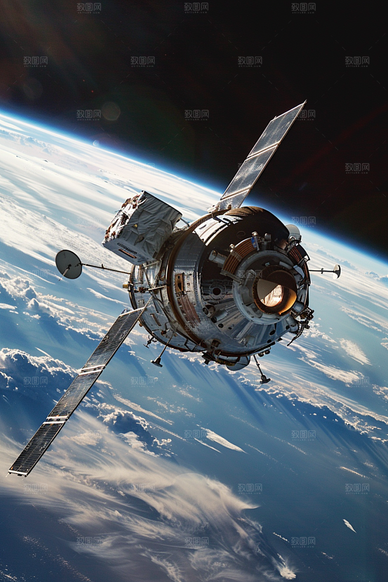 卫星空间站科技宇宙摄影图