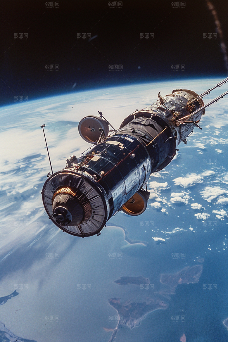 卫星空间站宇宙微信开屏摄影图