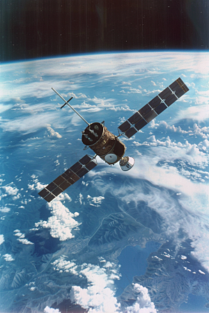 卫星空间站微信开屏星辰大海摄影图
