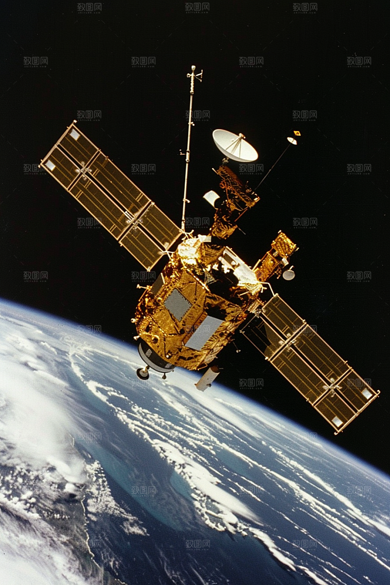 卫星空间站星辰大海宇宙摄影图
