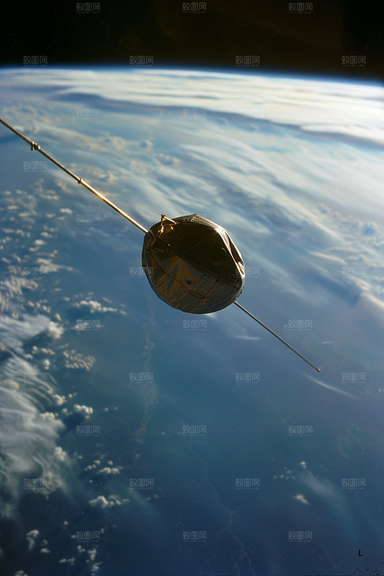 卫星空间站太空星辰大海摄影图