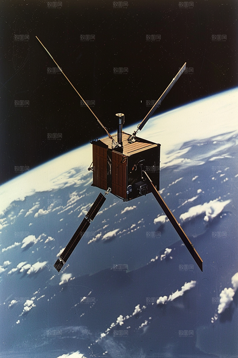 卫星空间站星空科技摄影图