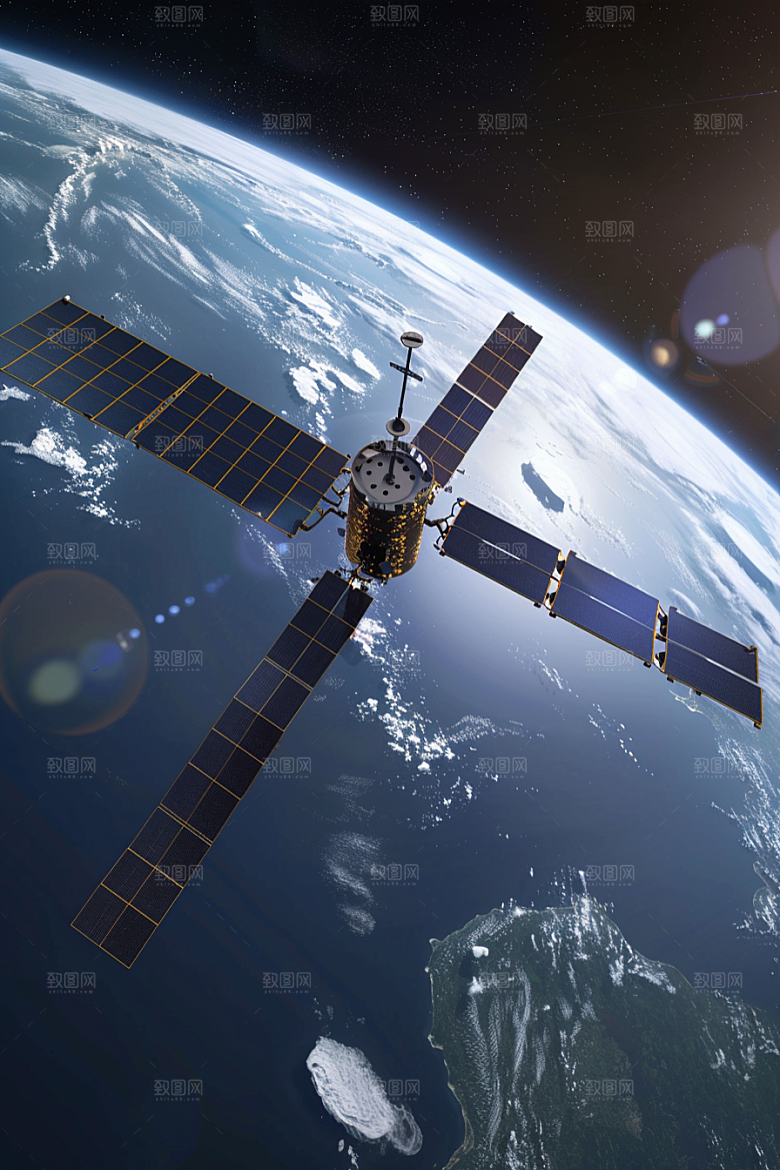 卫星空间站星辰大海科技摄影图
