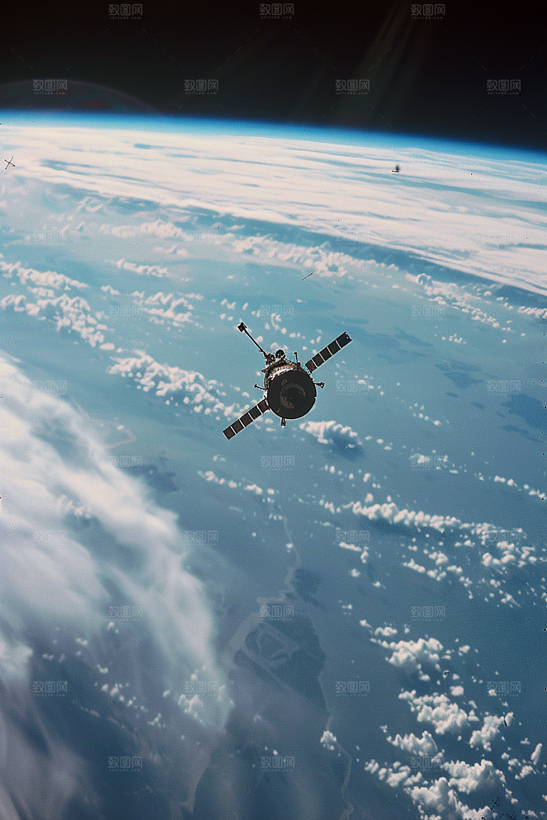 卫星空间站航天日太空摄影图