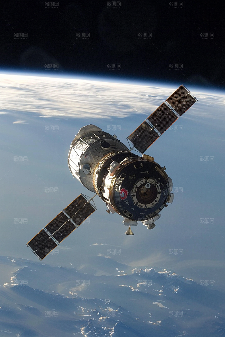 卫星空间站星辰大海宇宙摄影图