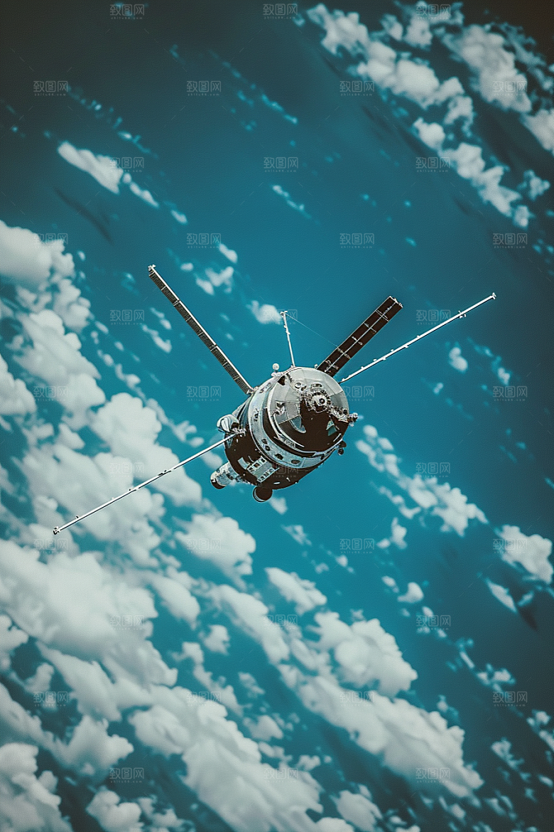 卫星空间站太空微信开屏摄影图