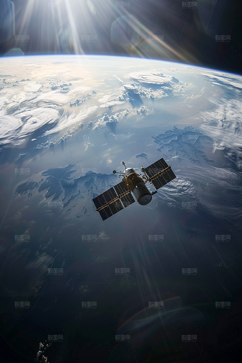 卫星空间站太空微信开屏摄影图