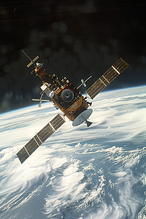 卫星空间站地球宇航摄影图