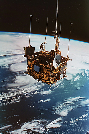卫星空间站太空星辰大海摄影图