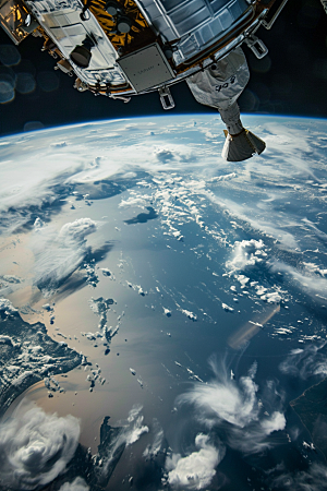 卫星空间站高清地球摄影图