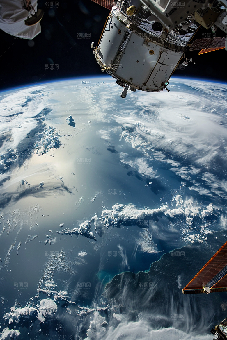 卫星空间站宇宙宇航摄影图