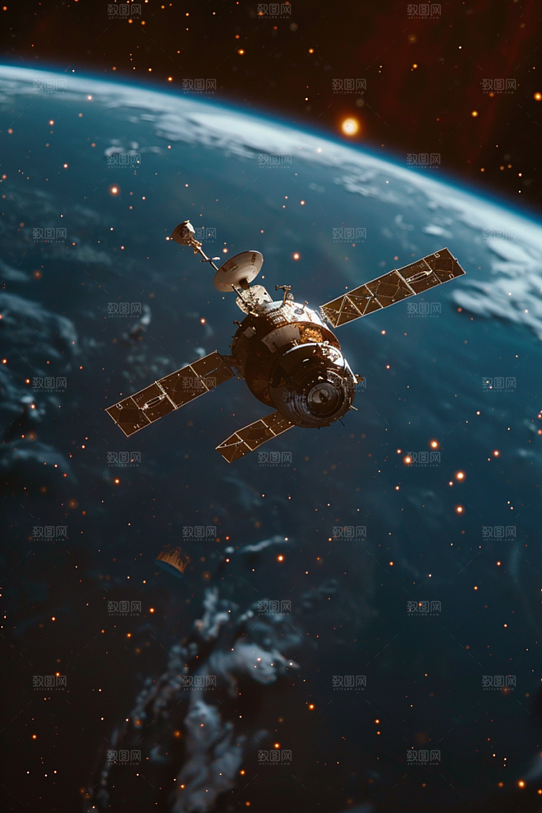 卫星空间站宇航地球摄影图