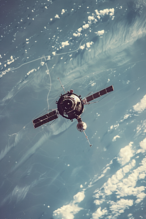 卫星空间站地球高清摄影图
