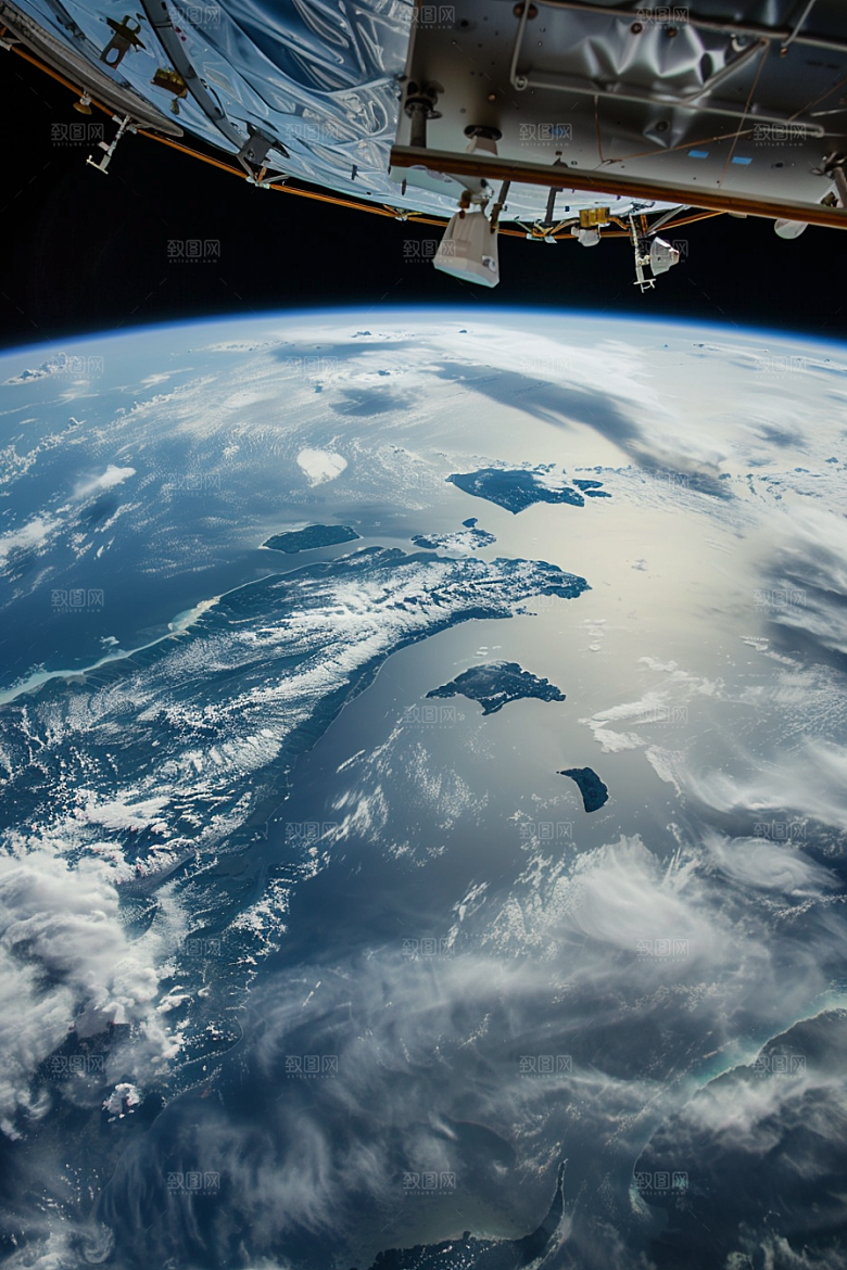 卫星空间站星辰大海高清摄影图