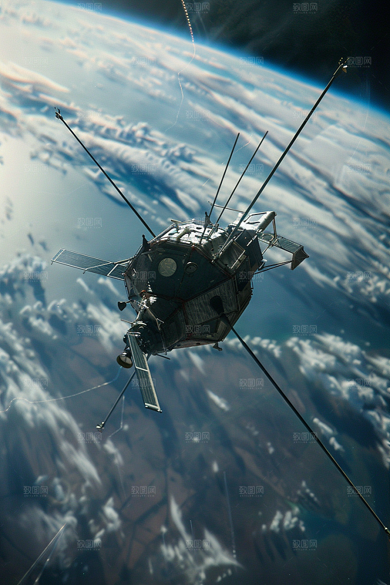 卫星空间站宇航星空摄影图