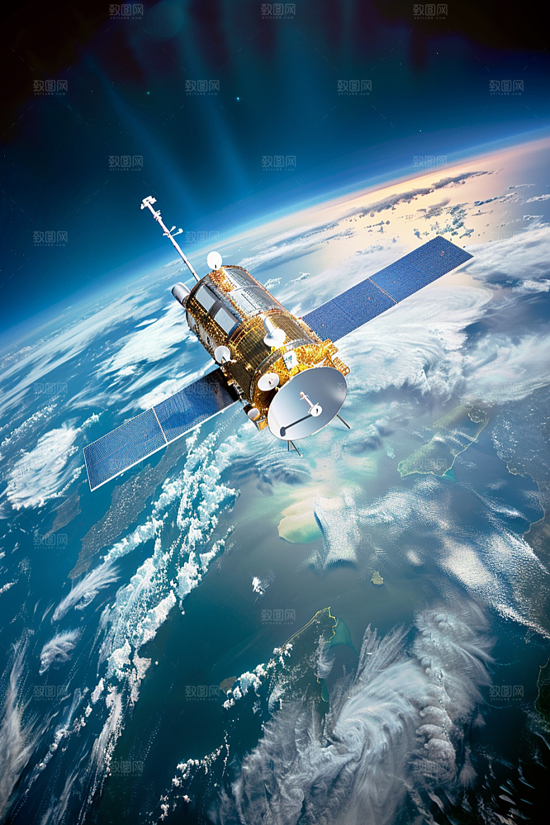 卫星空间站太空星辰大海摄影图