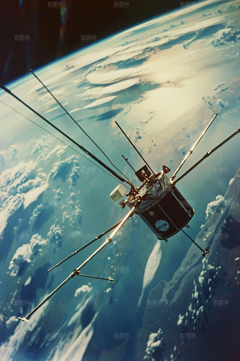 卫星空间站星球太空摄影图
