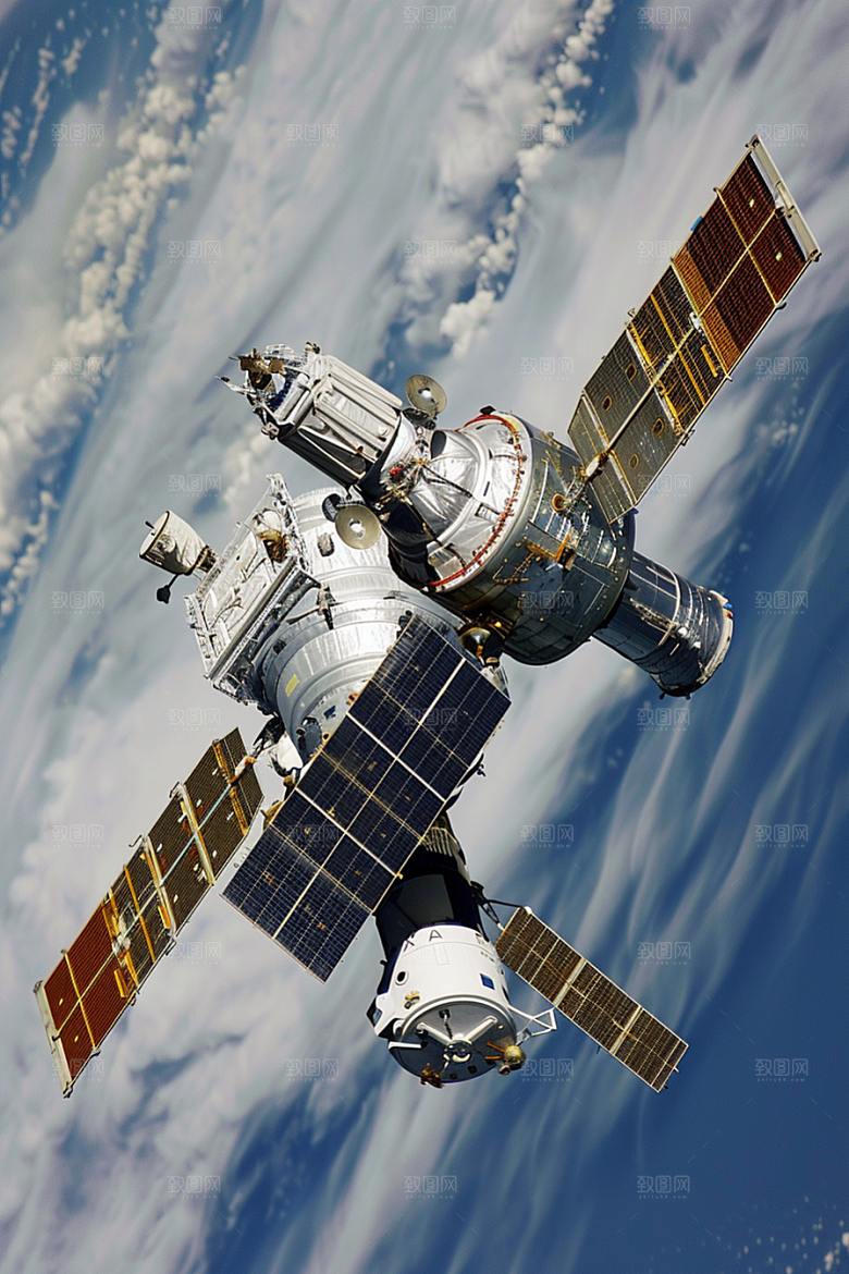 卫星空间站太空微信开屏摄影图