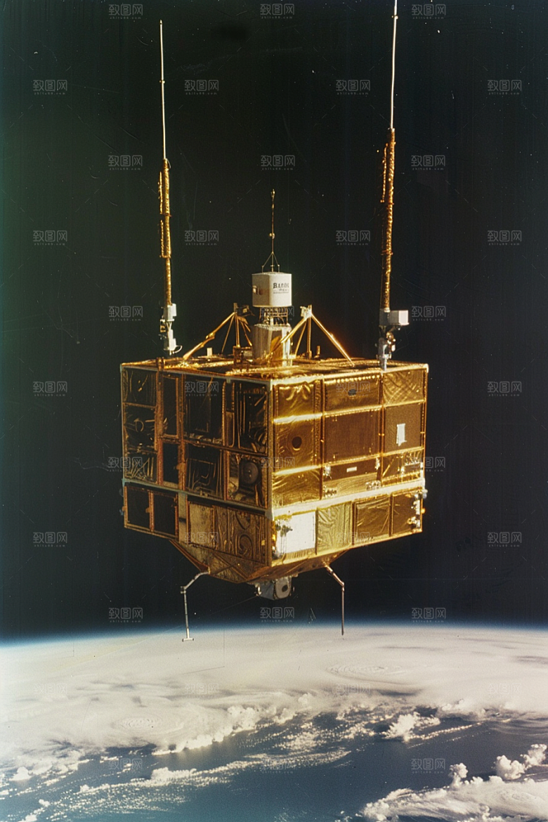 卫星空间站宇宙星辰大海摄影图