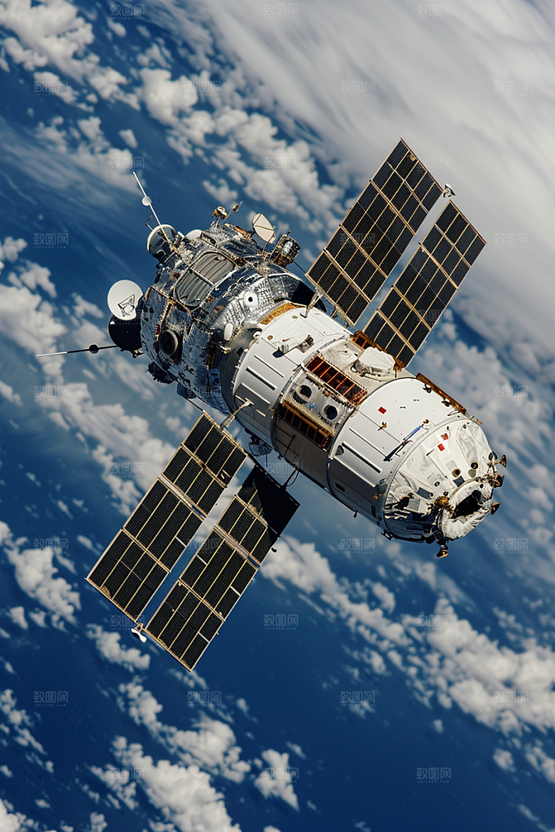 卫星空间站科技宇宙摄影图