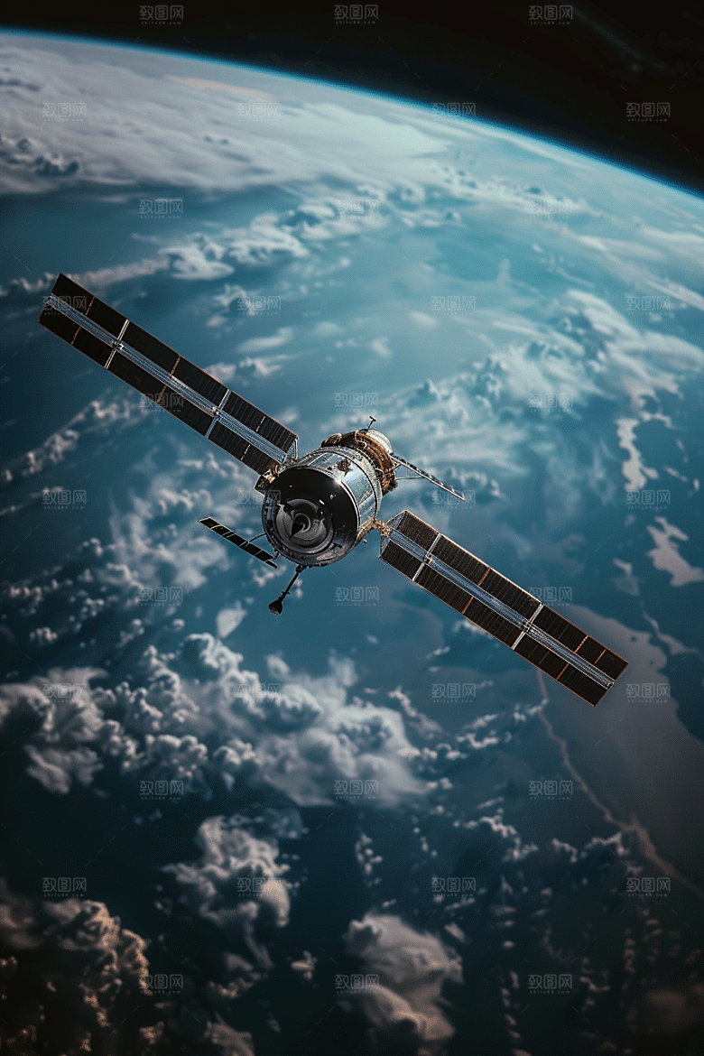 卫星空间站星球航天日摄影图