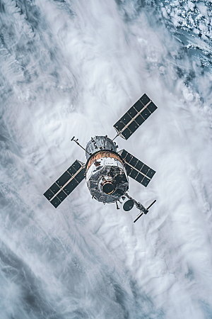 卫星空间站航天日高清摄影图