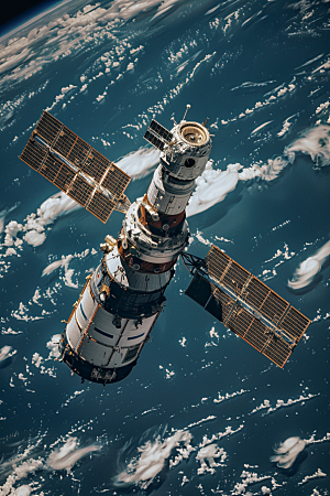 卫星空间站太空微信开屏摄影图