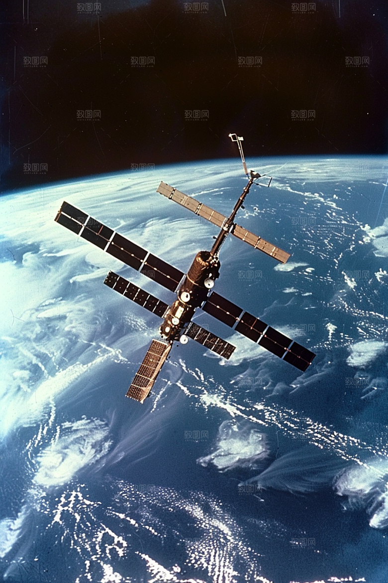 卫星空间站地球高清摄影图