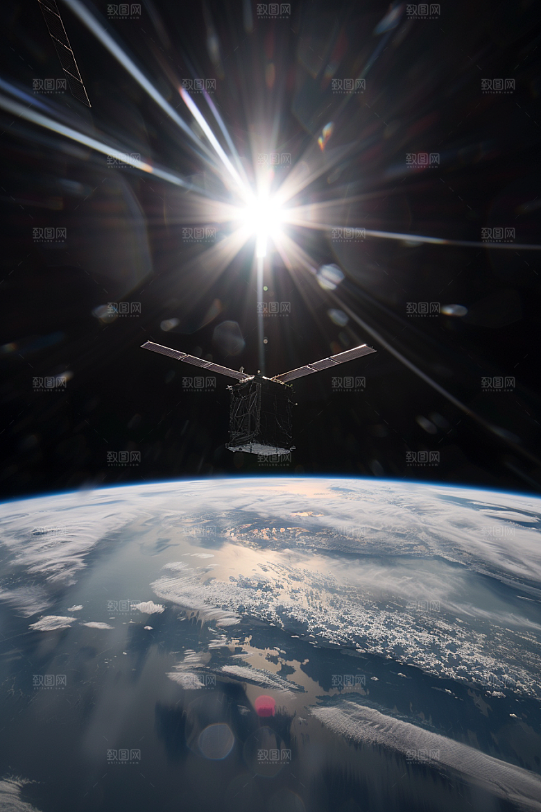 卫星空间站星辰大海未来摄影图