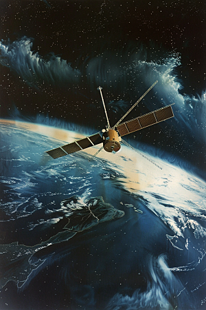 卫星空间站地球科技摄影图