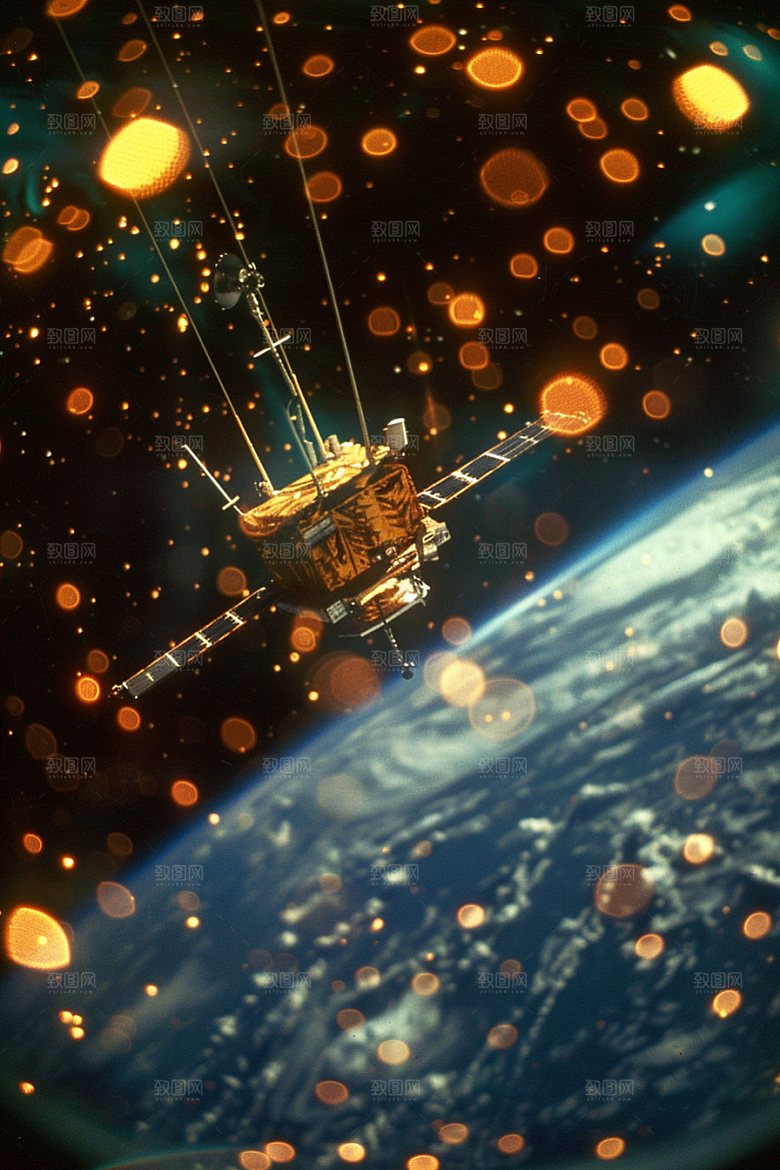 卫星空间站宇宙宇航摄影图