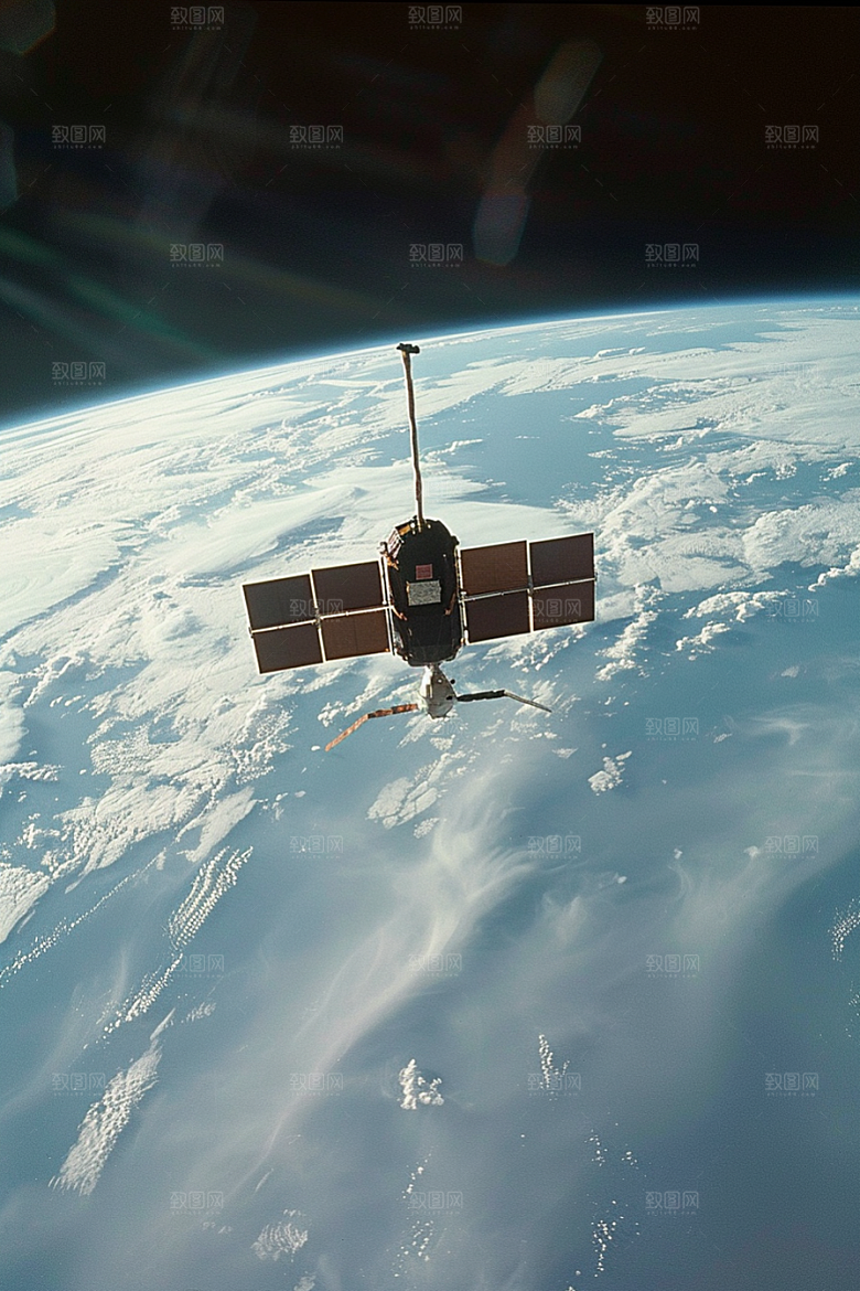 卫星空间站星空微信开屏摄影图