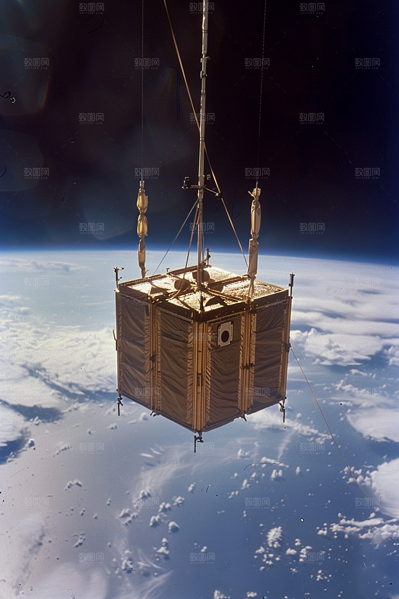 卫星空间站星空宇航摄影图