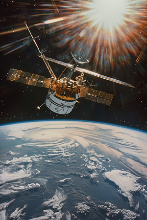卫星空间站科技星球摄影图