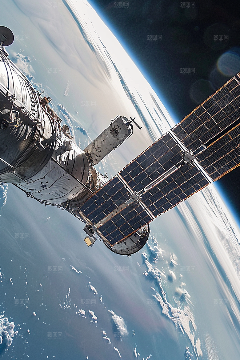 卫星空间站未来星辰大海摄影图