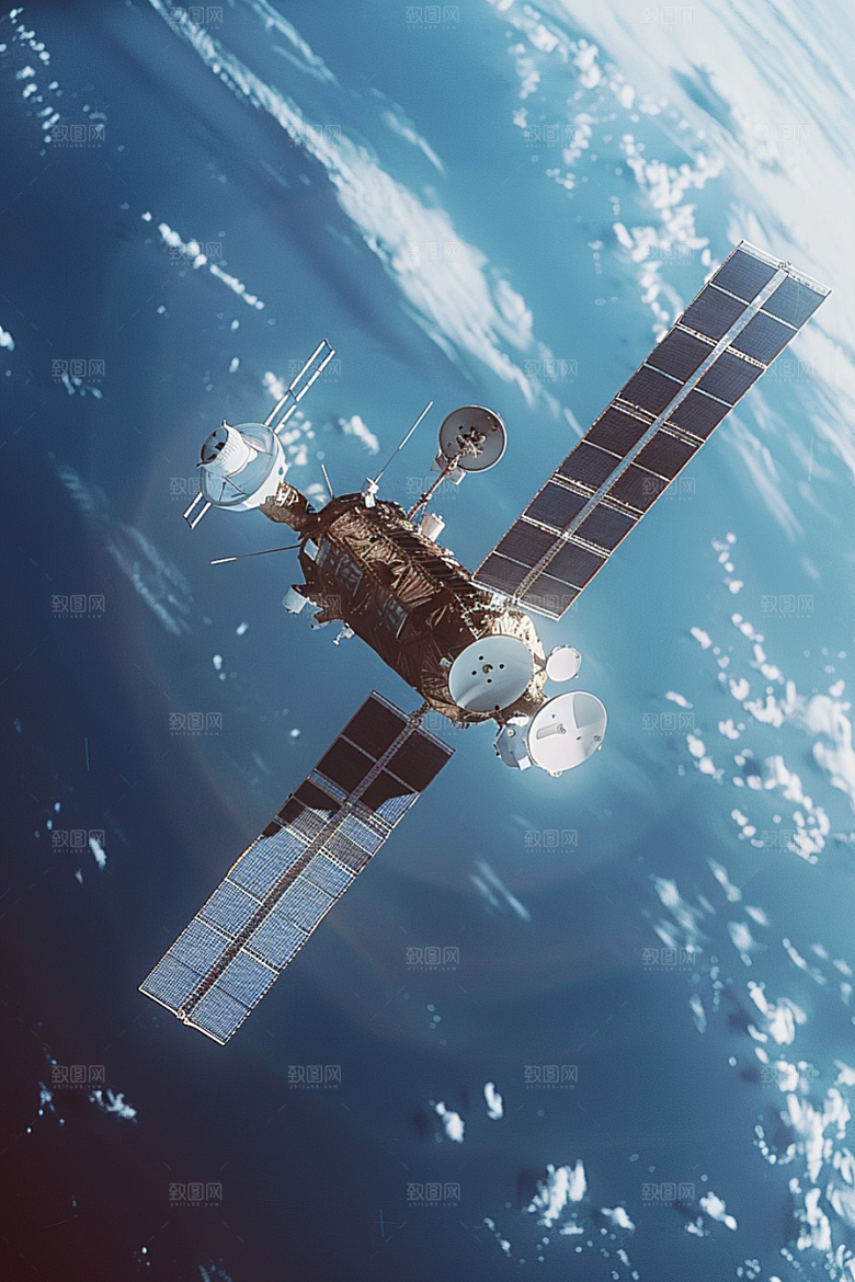 卫星空间站航天日科技摄影图