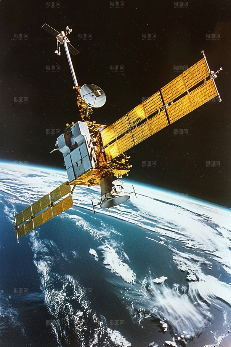卫星空间站星空航天日摄影图