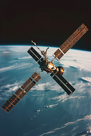 卫星空间站宇航航天日摄影图