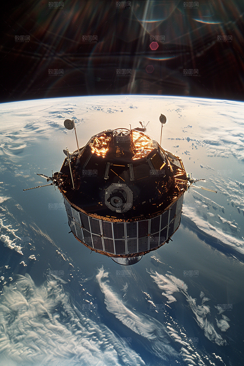 卫星空间站宇宙宇航摄影图