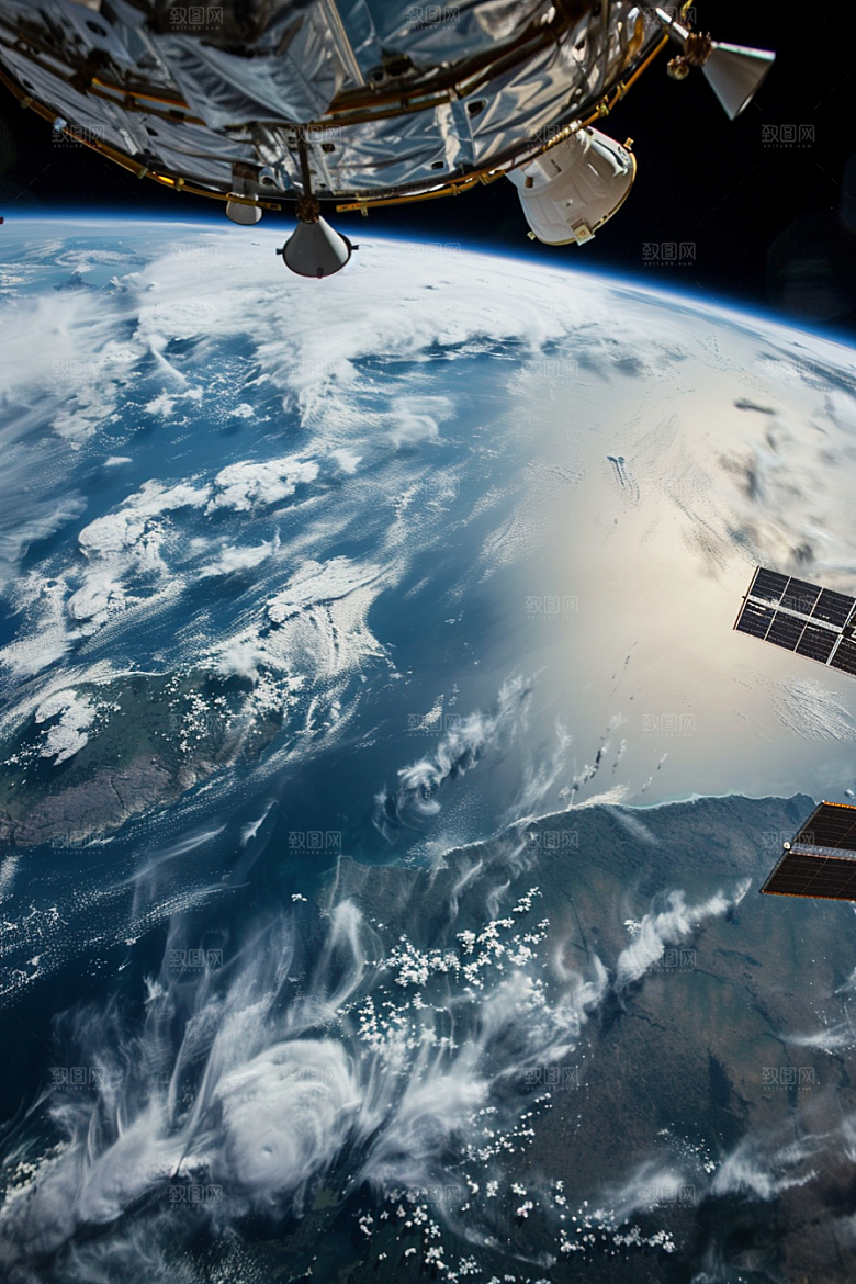 卫星空间站太空宇航摄影图